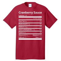 Cranberry Sauce Nutritional Facts Funny Thanksgiving Tall T-Shirt