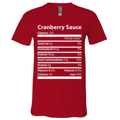 Cranberry Sauce Nutritional Facts Funny Thanksgiving V-Neck T-Shirt
