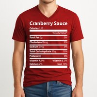 Cranberry Sauce Nutritional Facts Funny Thanksgiving V-Neck T-Shirt