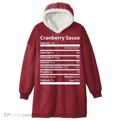 Cranberry Sauce Nutritional Facts Funny Thanksgiving Hooded Wearable Blanket