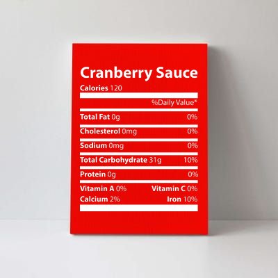 Cranberry Sauce Nutritional Facts Funny Thanksgiving Canvas