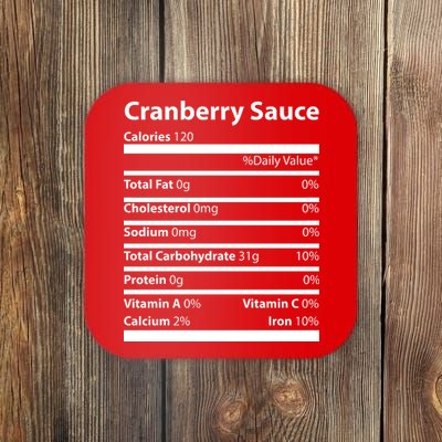 Cranberry Sauce Nutritional Facts Funny Thanksgiving Coaster