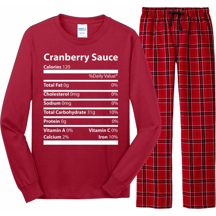 Cranberry Sauce Nutritional Facts Funny Thanksgiving Long Sleeve Pajama Set