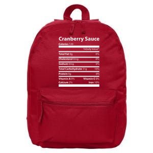 Cranberry Sauce Nutritional Facts Funny Thanksgiving 16 in Basic Backpack