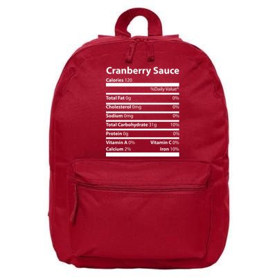 Cranberry Sauce Nutritional Facts Funny Thanksgiving 16 in Basic Backpack