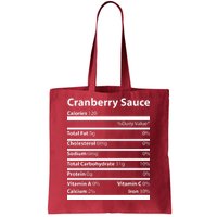 Cranberry Sauce Nutritional Facts Funny Thanksgiving Tote Bag