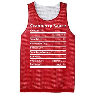 Cranberry Sauce Nutritional Facts Funny Thanksgiving Mesh Reversible Basketball Jersey Tank