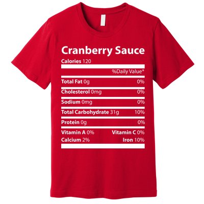 Cranberry Sauce Nutritional Facts Funny Thanksgiving Premium T-Shirt