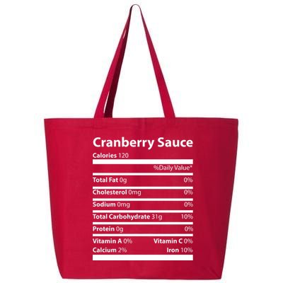 Cranberry Sauce Nutritional Facts Funny Thanksgiving 25L Jumbo Tote