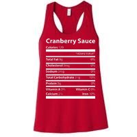 Cranberry Sauce Nutritional Facts Funny Thanksgiving Women's Racerback Tank