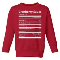 Cranberry Sauce Nutritional Facts Funny Thanksgiving Toddler Sweatshirt