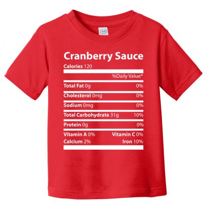 Cranberry Sauce Nutritional Facts Funny Thanksgiving Toddler T-Shirt