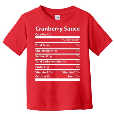 Cranberry Sauce Nutritional Facts Funny Thanksgiving Toddler T-Shirt