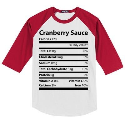 Cranberry Sauce Nutritional Facts Funny Thanksgiving Kids Colorblock Raglan Jersey