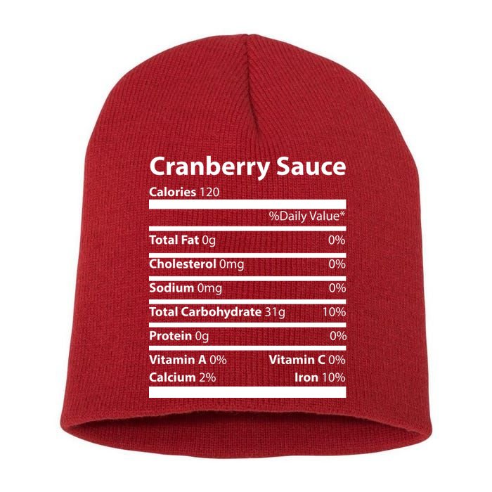 Cranberry Sauce Nutritional Facts Funny Thanksgiving Short Acrylic Beanie