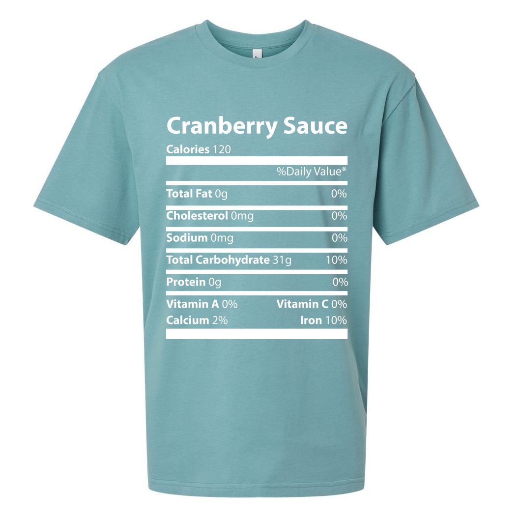 Cranberry Sauce Nutritional Facts Funny Thanksgiving Sueded Cloud Jersey T-Shirt