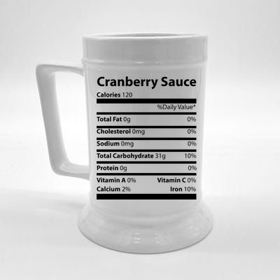 Cranberry Sauce Nutritional Facts Funny Thanksgiving Beer Stein