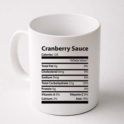 Cranberry Sauce Nutritional Facts Funny Thanksgiving Coffee Mug