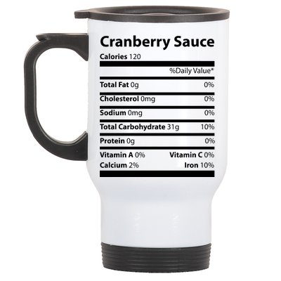 Cranberry Sauce Nutritional Facts Funny Thanksgiving Stainless Steel Travel Mug