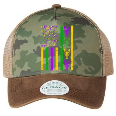 Crawfish Fleur-De-Lis Flag Mardi Gras Legacy Tie Dye Trucker Hat