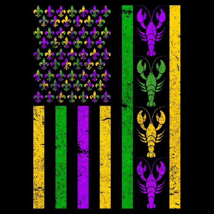 Crawfish Fleur-De-Lis Flag Mardi Gras Cooling Performance Crew T-Shirt