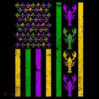 Crawfish Fleur-De-Lis Flag Mardi Gras Tall T-Shirt