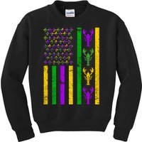 Crawfish Fleur-De-Lis Flag Mardi Gras Kids Sweatshirt