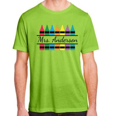 Crayon Customized Teacher Custom Personalize Name Adult ChromaSoft Performance T-Shirt