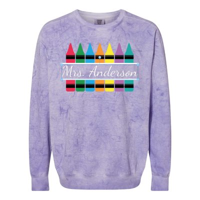 Crayon Customized Teacher Custom Personalize Name Colorblast Crewneck Sweatshirt