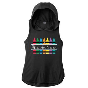 Crayon Customized Teacher Custom Personalize Name Ladies PosiCharge Tri-Blend Wicking Draft Hoodie Tank