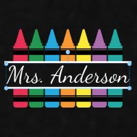 Crayon Customized Teacher Custom Personalize Name Ladies PosiCharge Tri-Blend Wicking Tank