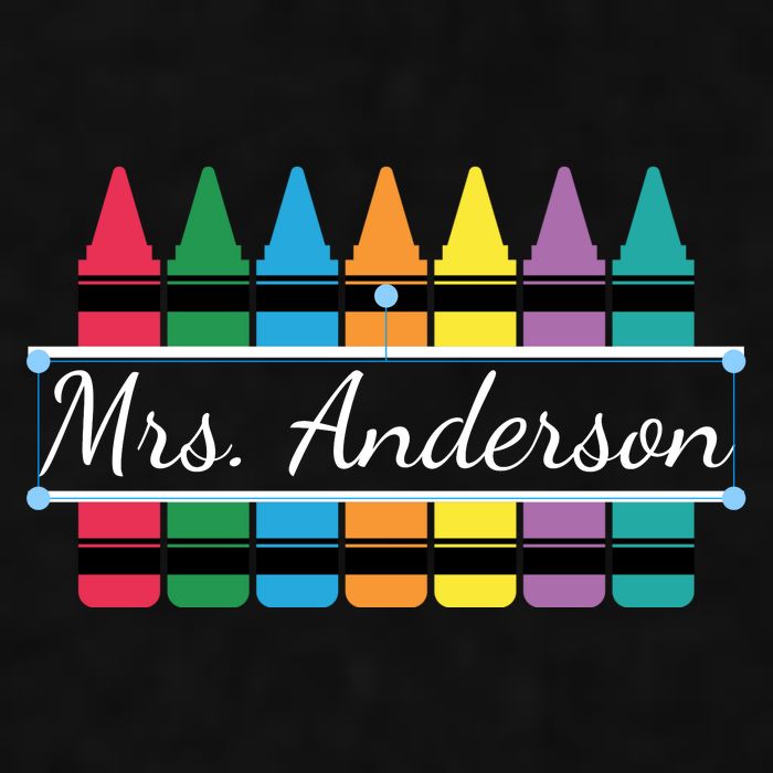Crayon Customized Teacher Custom Personalize Name Ladies PosiCharge Tri-Blend Wicking Tank