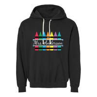 Crayon Customized Teacher Custom Personalize Name Garment-Dyed Fleece Hoodie