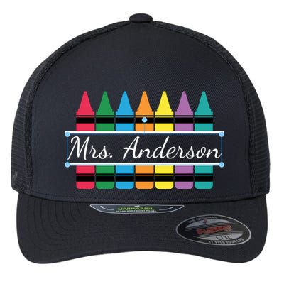 Crayon Customized Teacher Custom Personalize Name Flexfit Unipanel Trucker Cap