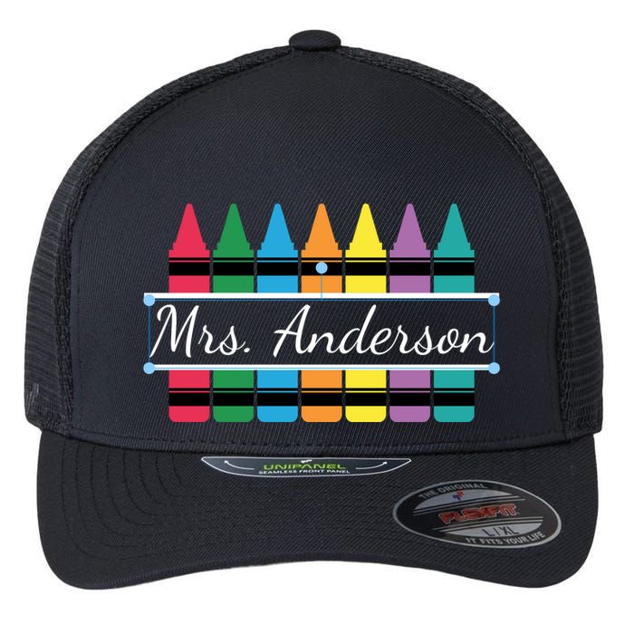 Crayon Customized Teacher Custom Personalize Name Flexfit Unipanel Trucker Cap