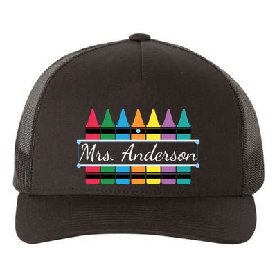 Crayon Customized Teacher Custom Personalize Name Yupoong Adult 5-Panel Trucker Hat