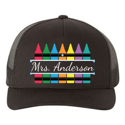 Crayon Customized Teacher Custom Personalize Name Yupoong Adult 5-Panel Trucker Hat