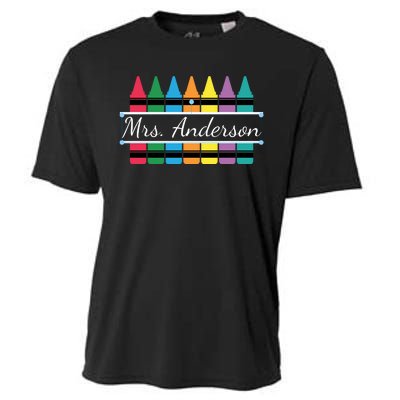 Crayon Customized Teacher Custom Personalize Name Cooling Performance Crew T-Shirt