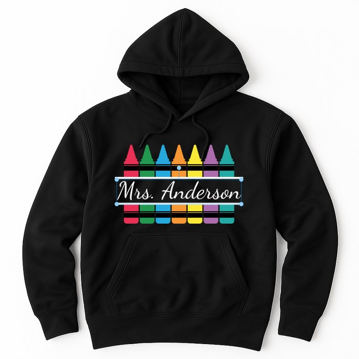 Crayon Customized Teacher Custom Personalize Name Hoodie