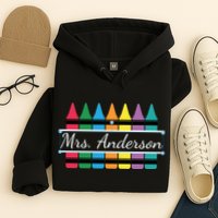 Crayon Customized Teacher Custom Personalize Name Hoodie