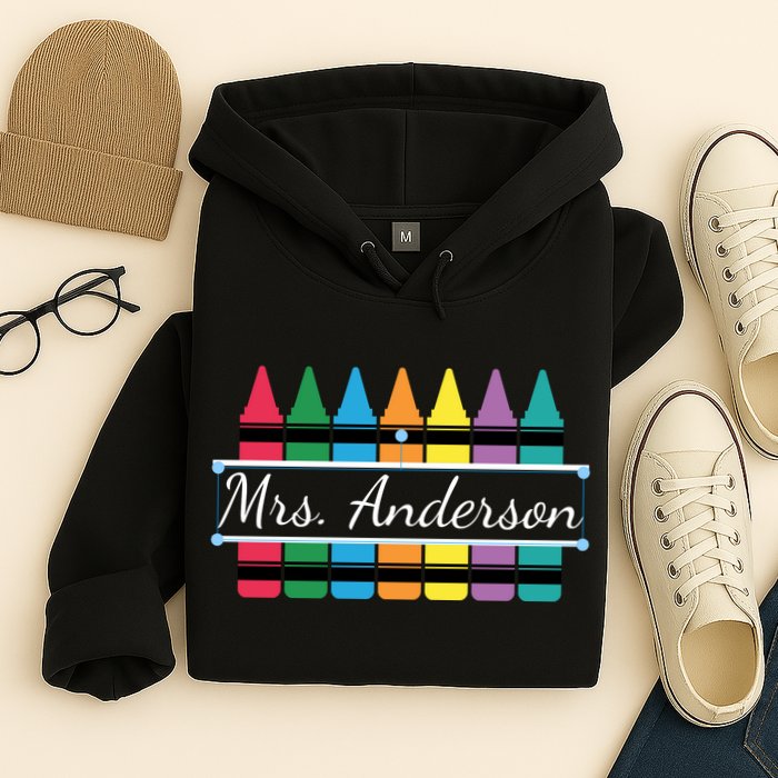 Crayon Customized Teacher Custom Personalize Name Hoodie