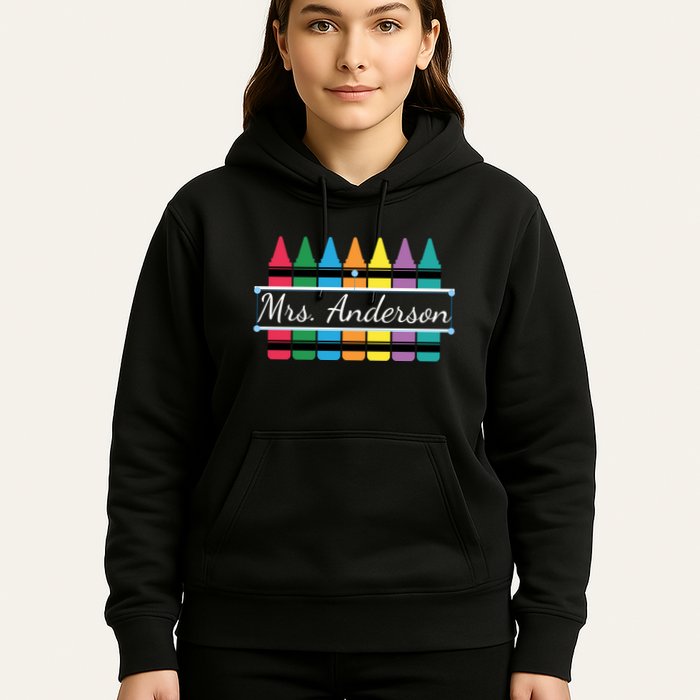 Crayon Customized Teacher Custom Personalize Name Hoodie