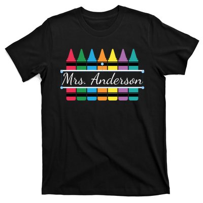 Crayon Customized Teacher Custom Personalize Name T-Shirt