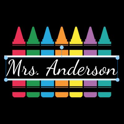 Crayon Customized Teacher Custom Personalize Name T-Shirt