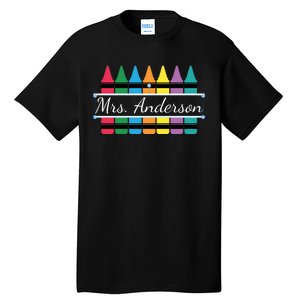 Crayon Customized Teacher Custom Personalize Name Tall T-Shirt