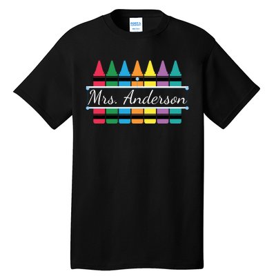 Crayon Customized Teacher Custom Personalize Name Tall T-Shirt