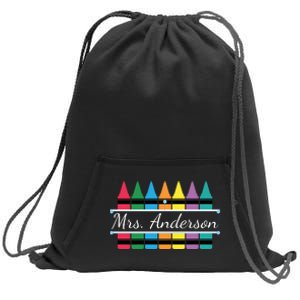 Crayon Customized Teacher Custom Personalize Name Sweatshirt Cinch Pack Bag