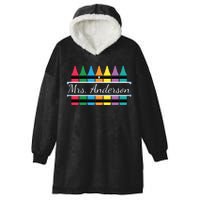 Crayon Customized Teacher Custom Personalize Name Hooded Wearable Blanket