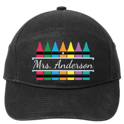 Crayon Customized Teacher Custom Personalize Name 7-Panel Snapback Hat