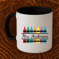 Crayon Customized Teacher Custom Personalize Name Mug